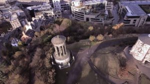 Aerials atop of Calton Hill, Edinburgh